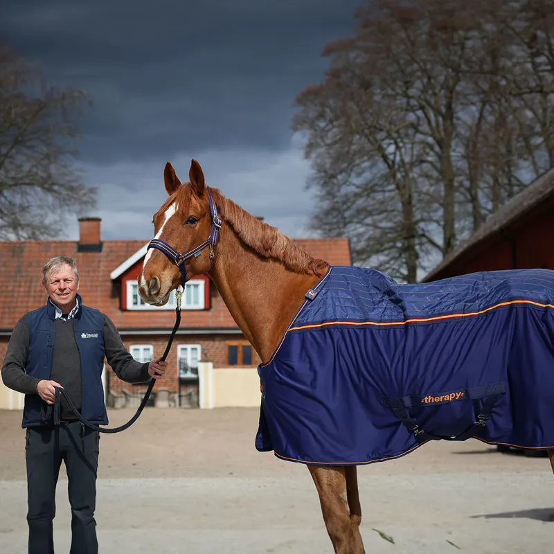Bucas Therapy Big Neck Cooler Rug - Navy/Orange-5