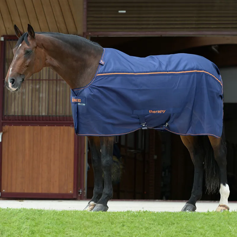 Bucas Therapy Mesh Cooler Rug - Navy/Orange-7