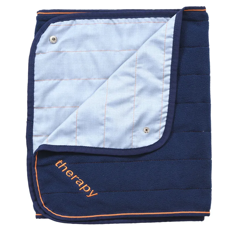 Bucas Therapy Fleece Shawl - Navy/Orange