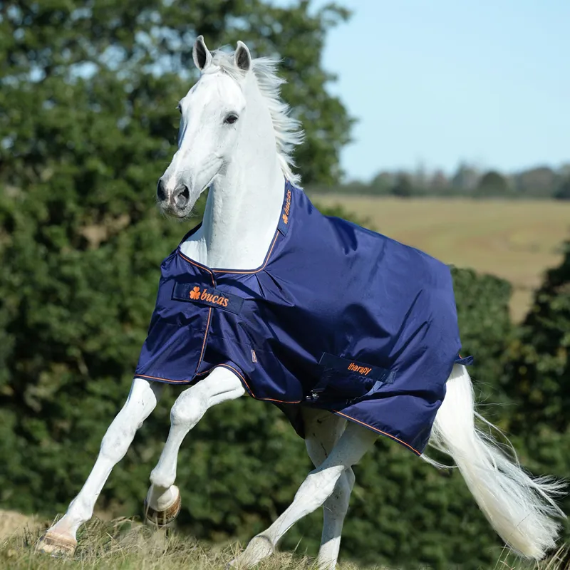 Bucas Therapy 0g Turnout Rug - Navy/Orange-1