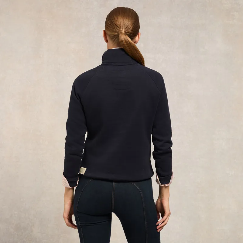 Holland Cooper Burford Quarter Zip Ladies Sweater - Ink Navy-2