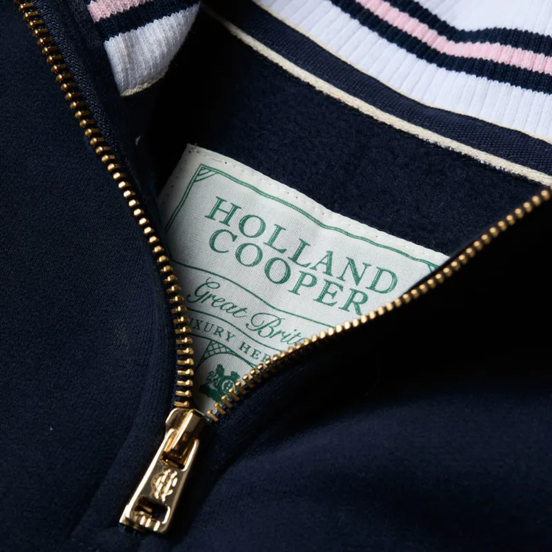 Holland Cooper Burford Quarter Zip Ladies Sweater - Ink Navy-6