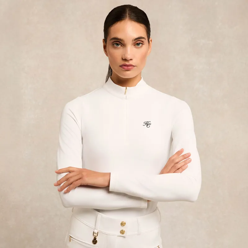 Holland Cooper Burghley Long Sleeve Ladies Base Layer - White-3