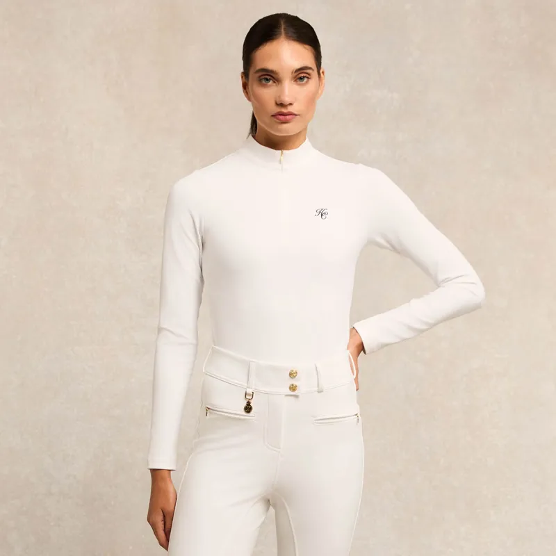 Holland Cooper Burghley Long Sleeve Ladies Base Layer - White-7