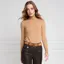 Holland Cooper Buttoned Knit Ladies Roll Neck - Dark Camel