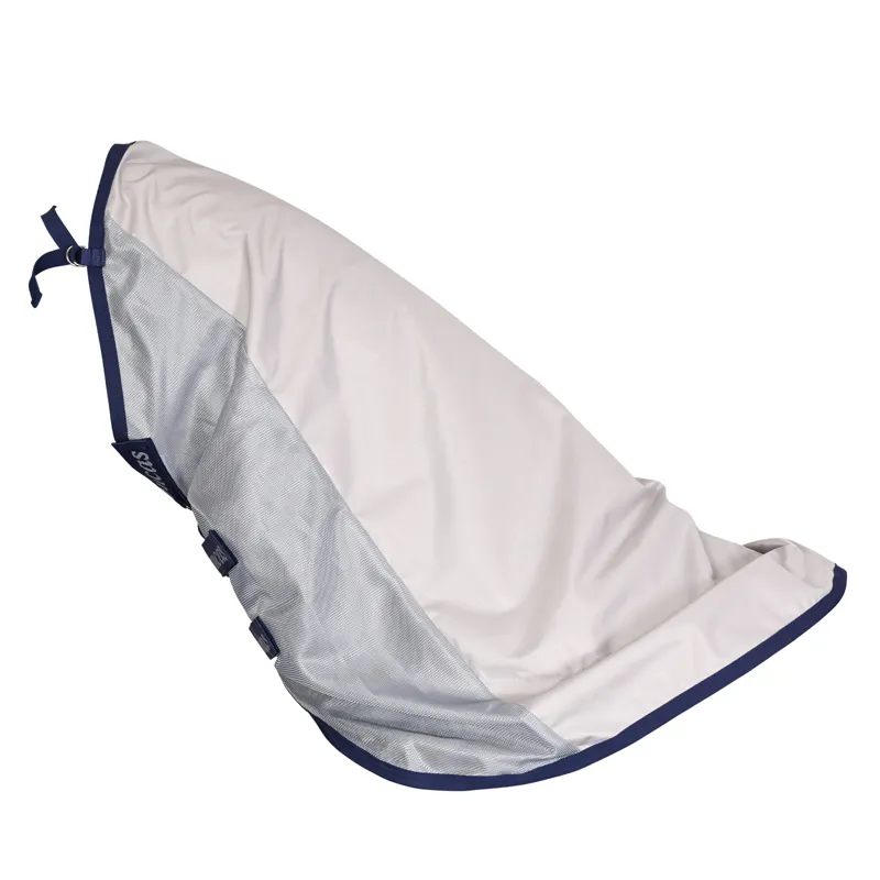 Bucas Buzz Off Rain Detachable Neck Waterproof Fly Rug - Silver/Blue-7