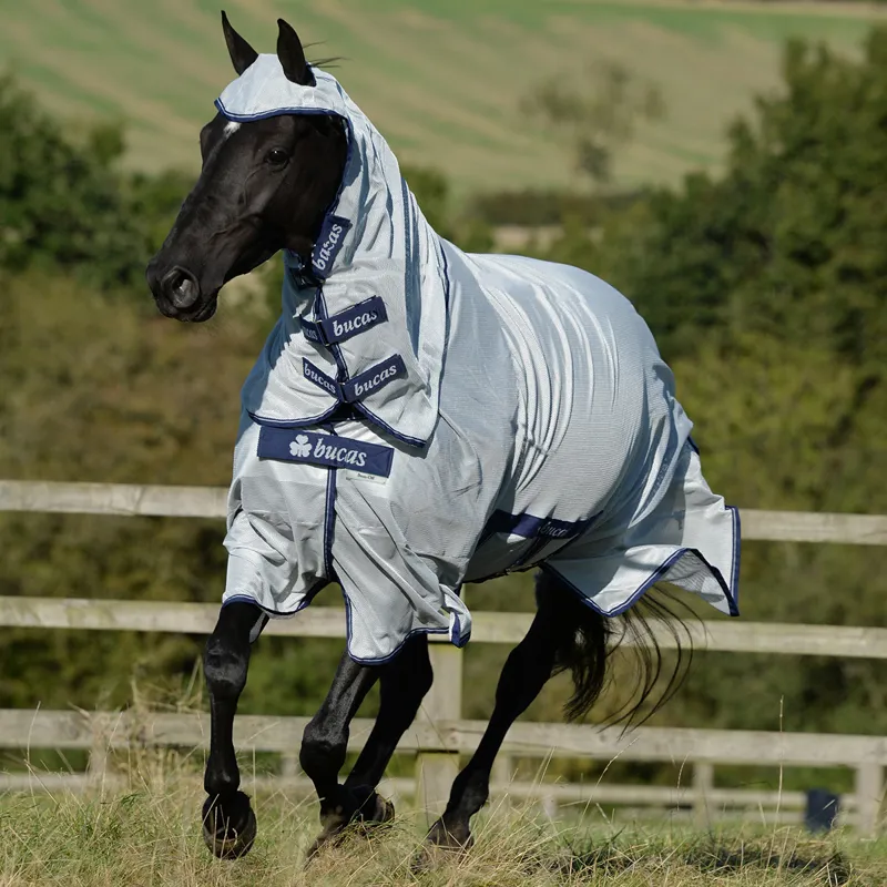 Bucas Buzz-Off X Full Neck Fly Rug - Silver