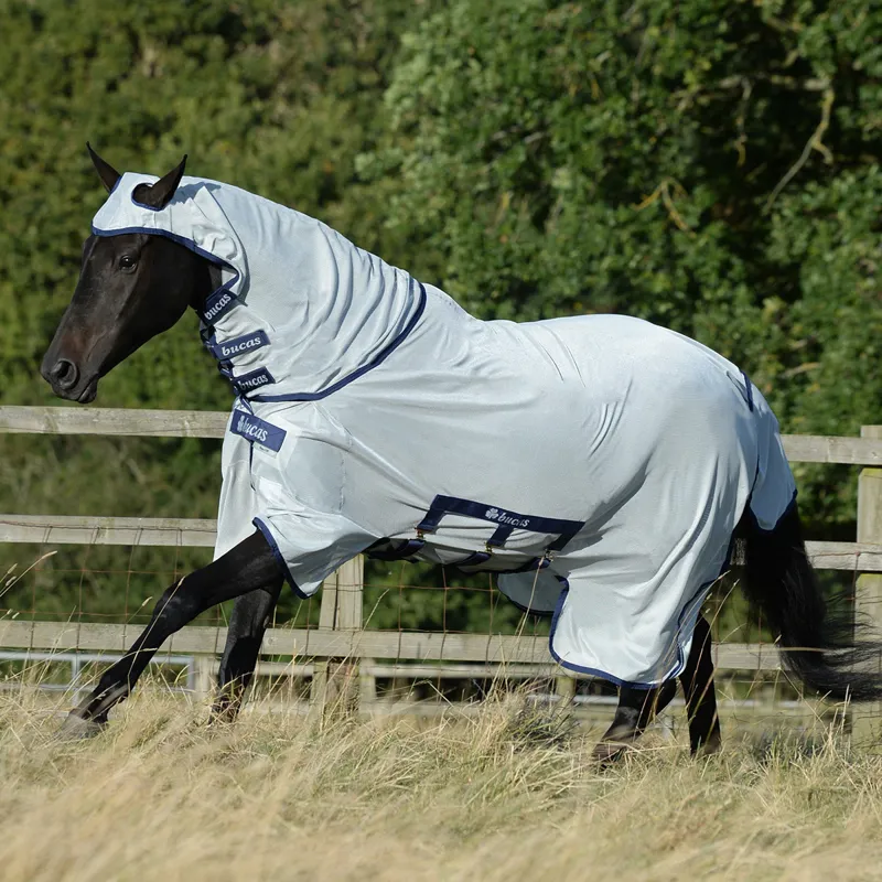 Bucas Buzz-Off X Full Neck Fly Rug - Silver-1