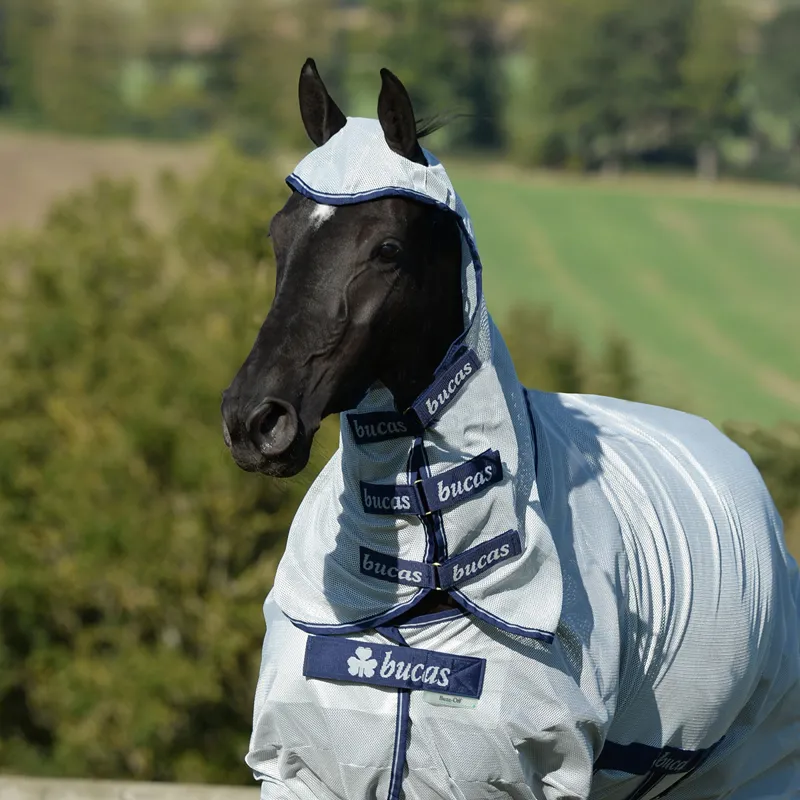 Bucas Buzz-Off X Full Neck Fly Rug - Silver-2