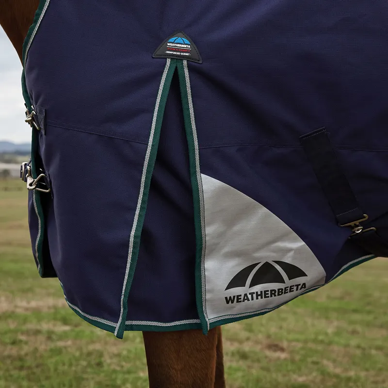 WeatherBeeta ComFiTec Plus Dynamic 220g High Neck Turnout Rug - Navy-3