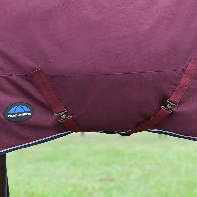 WeatherBeeta ComFiTec Essential 360g Combo Turnout Rug - Burgundy/Navy-1
