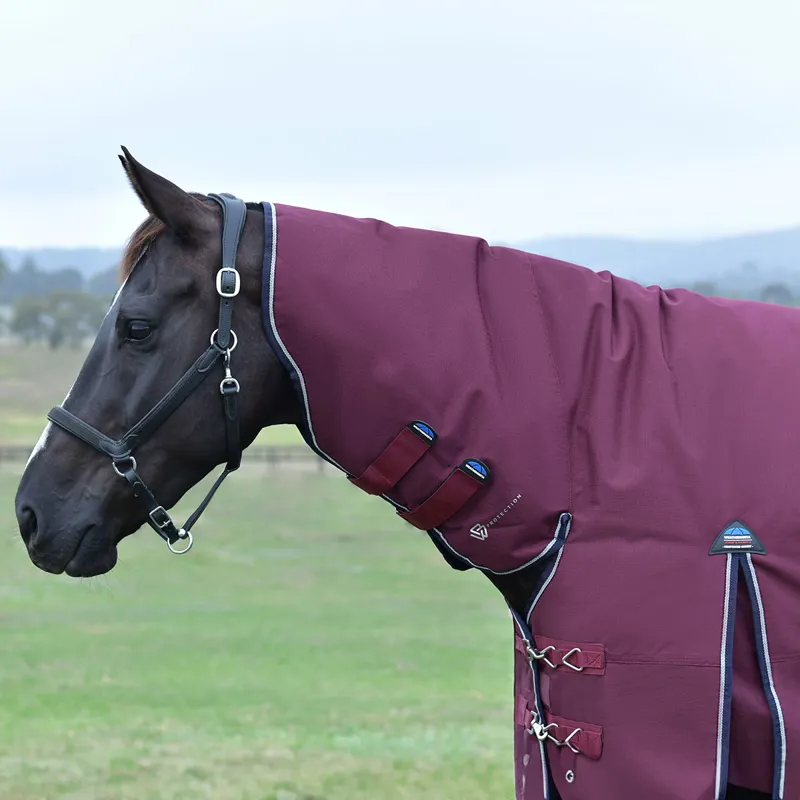 WeatherBeeta ComFiTec Essential 220g Combo Turnout Rug - Burgundy/Navy-9