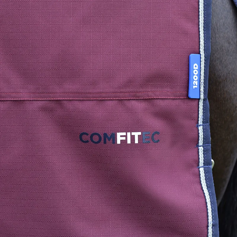 WeatherBeeta ComFiTec Essential 220g Combo Turnout Rug - Burgundy/Navy-8