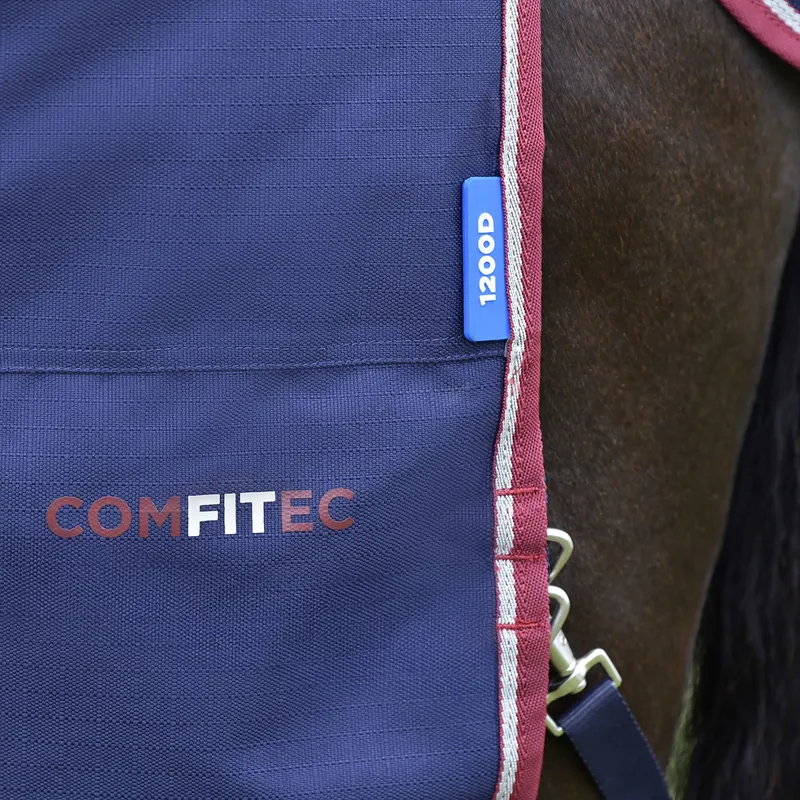 WeatherBeeta ComFiTec Essential 50g Combo Turnout Rug - Navy/Burgundy-6