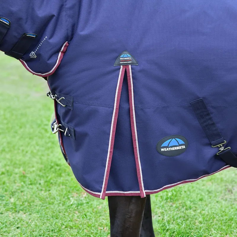 WeatherBeeta ComFiTec Essential 50g Combo Turnout Rug - Navy/Burgundy-3