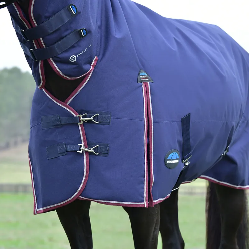 WeatherBeeta ComFiTec Essential 50g Combo Turnout Rug - Navy/Burgundy-1