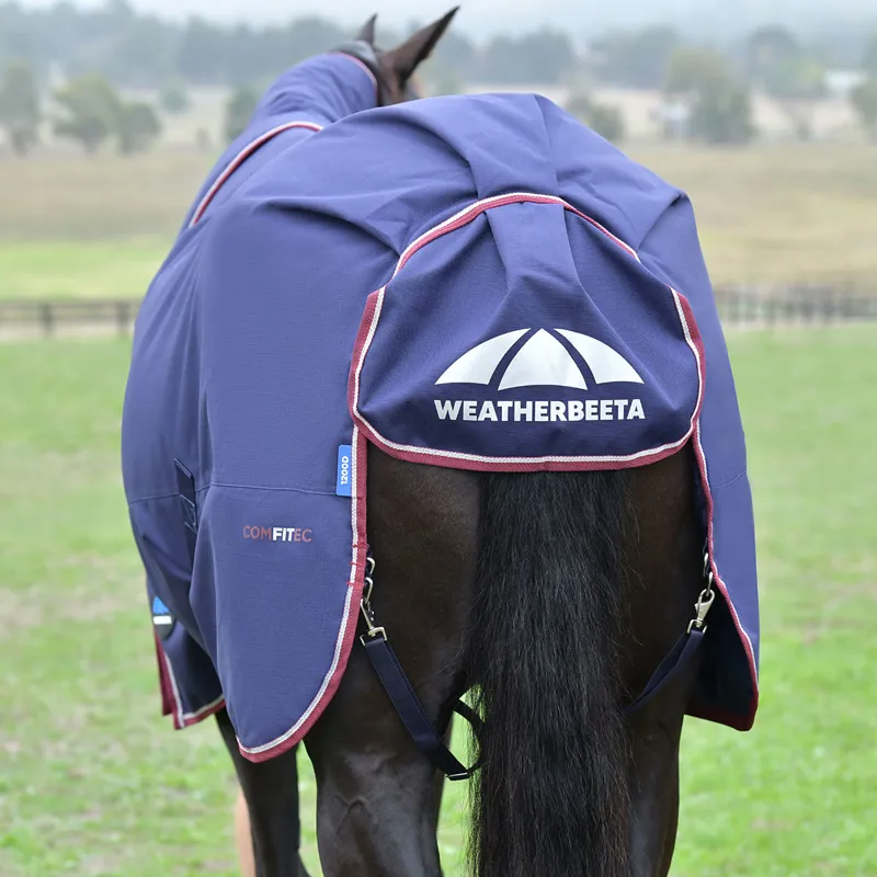 WeatherBeeta ComFiTec Essential 50g DetachANeck Turnout Rug - Navy-10