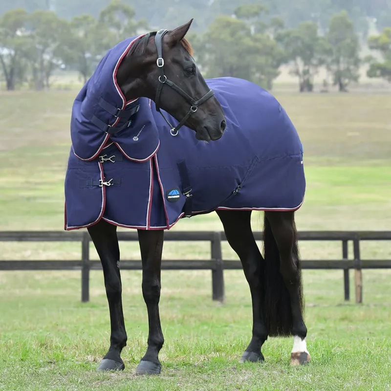 WeatherBeeta ComFiTec Essential 50g DetachANeck Turnout Rug - Navy-1