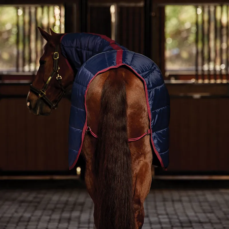 WeatherBeeta ComFiTec 210D Channel Quilt 100g Combo Stable Rug - Navy-6