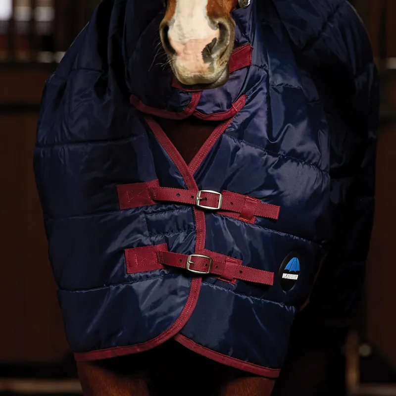 WeatherBeeta ComFiTec 210D Channel Quilt 100g Combo Stable Rug - Navy-3