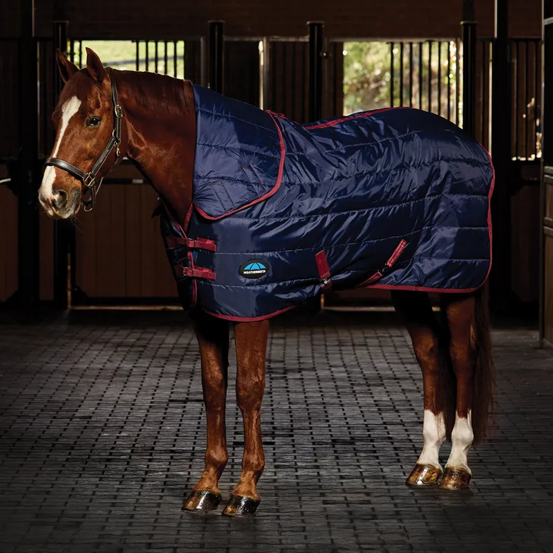 WeatherBeeta ComFiTec 210D Channel Quilt 100g Combo Stable Rug - Navy-2