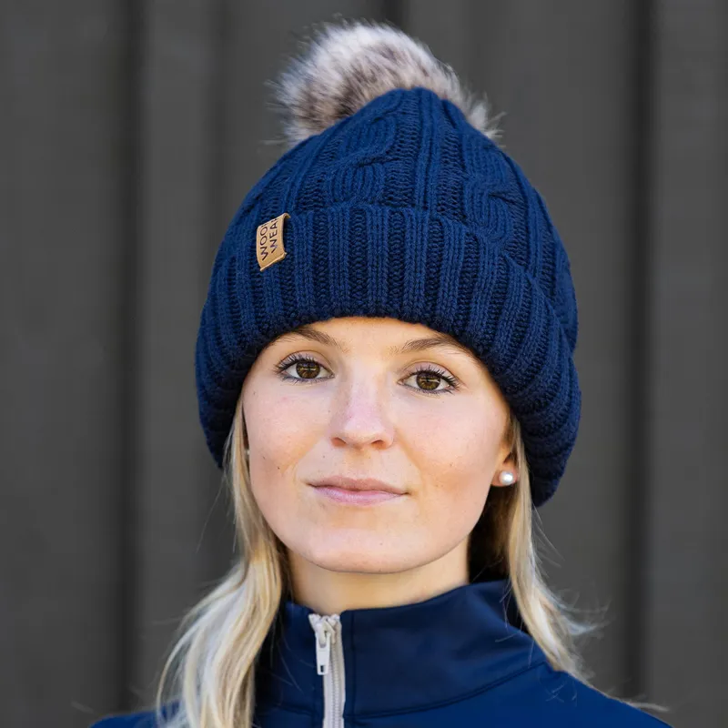 Woof Wear Cable Beanie - Navy-1