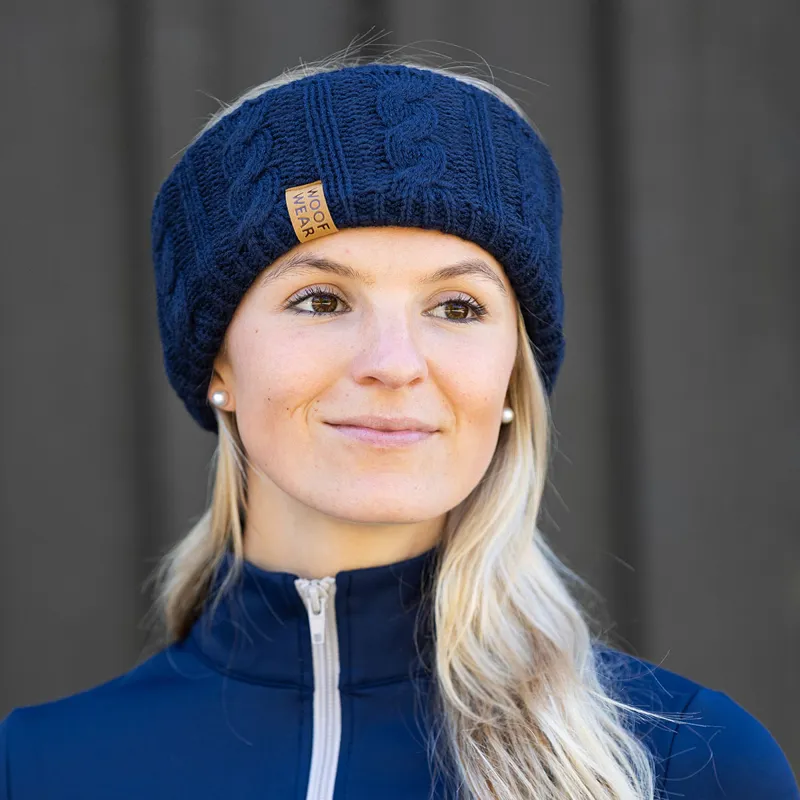 Woof Wear Cable Headband - Navy-1