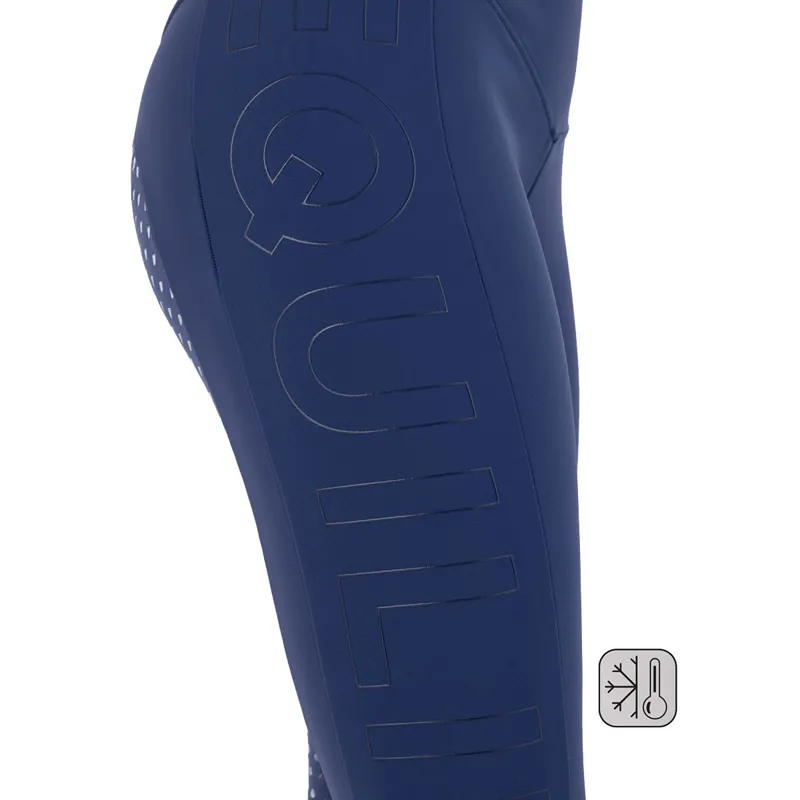 Equiline Caisfh Full Grip Womens Winter Riding Tights - Navy Peony-2