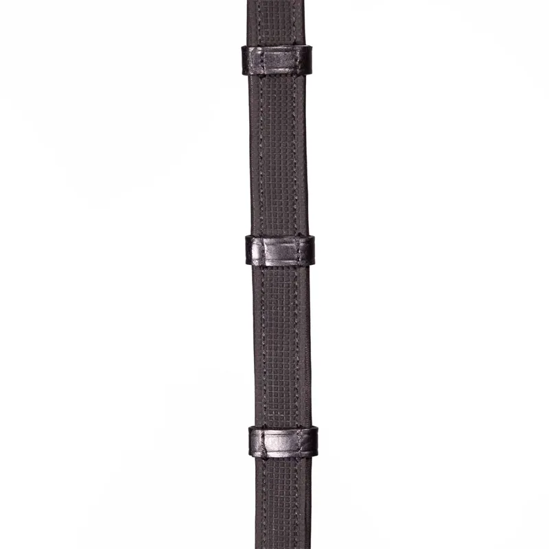 Henry James Calfskin Supergrip Reins with Stoppers - Black-1