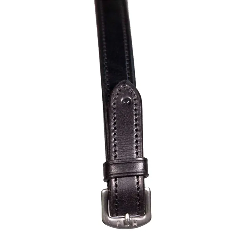 Henry James Calfskin Supergrip Reins with Stoppers - Black-4