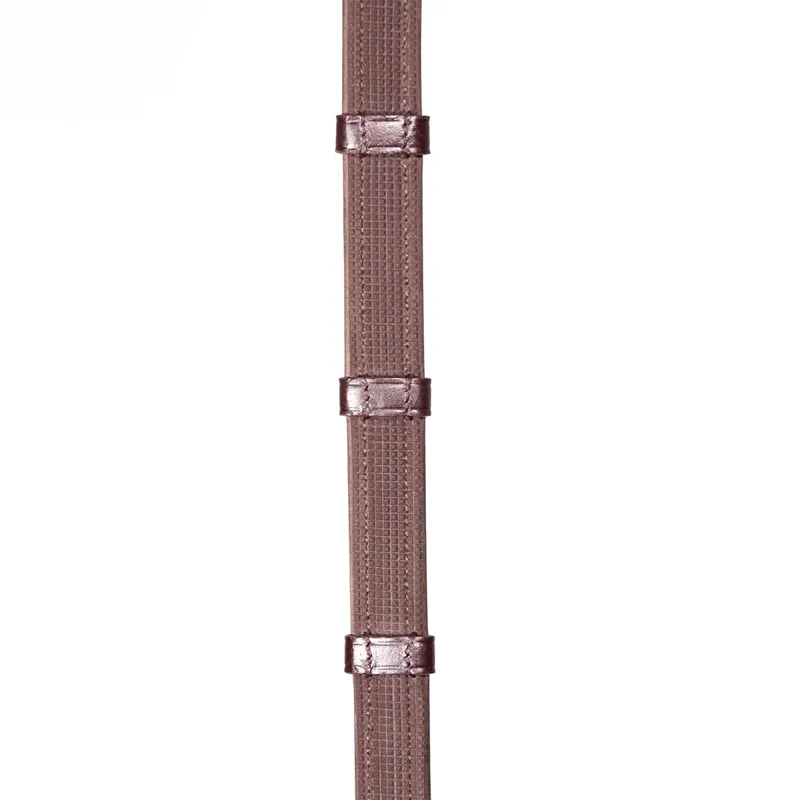 Henry James Calfskin Supergrip Reins with Stoppers - Havana Brown-1