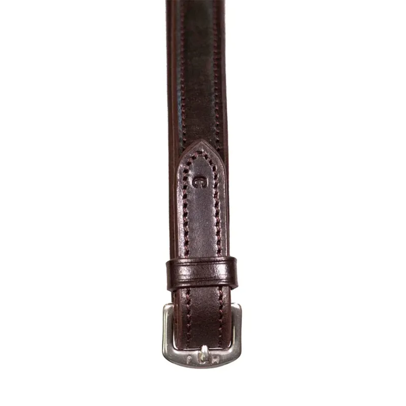 Henry James Calfskin Supergrip Reins with Stoppers - Havana Brown-4