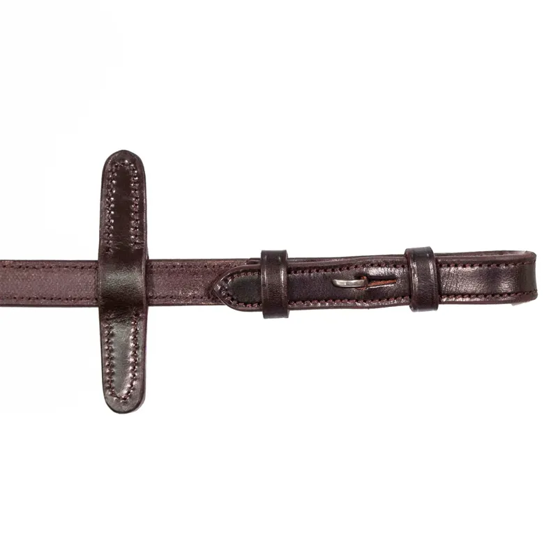Henry James Calfskin Supergrip Reins with Stoppers - Havana Brown-3
