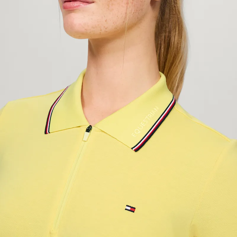 Tommy Hilfiger Camden Ladies Zip Polo Shirt - Citronella-3