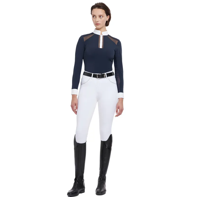 LeMieux Camille Long Sleeve Ladies Competition Shirt - Navy -11