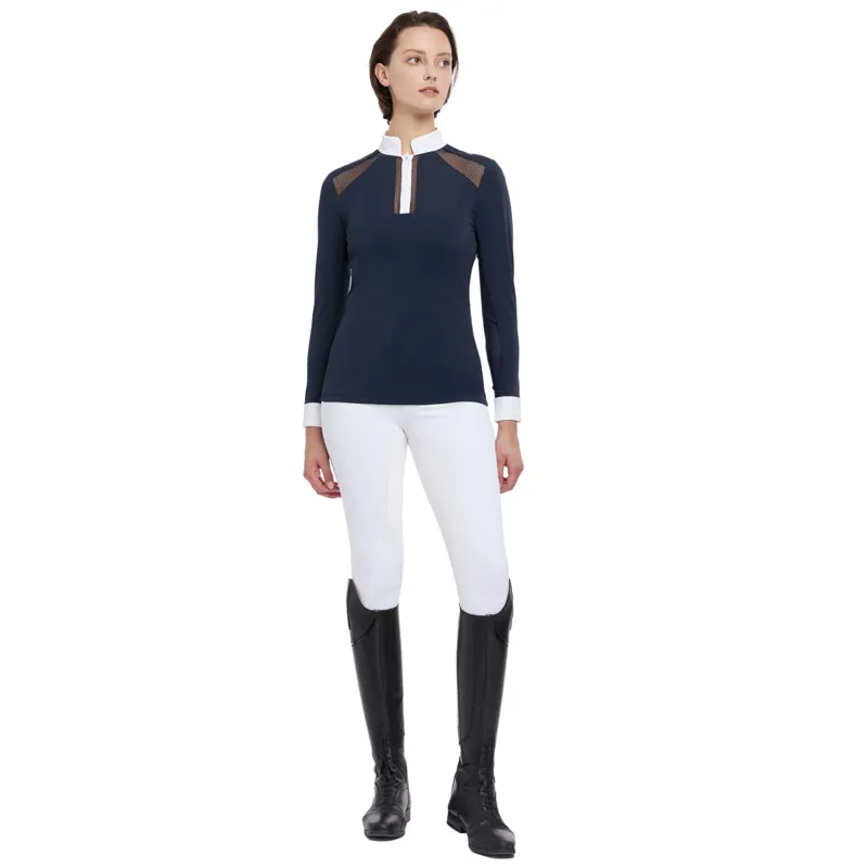 LeMieux Camille Long Sleeve Ladies Competition Shirt - Navy -10