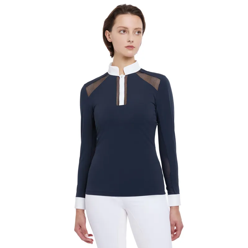 LeMieux Camille Long Sleeve Ladies Competition Shirt - Navy -7