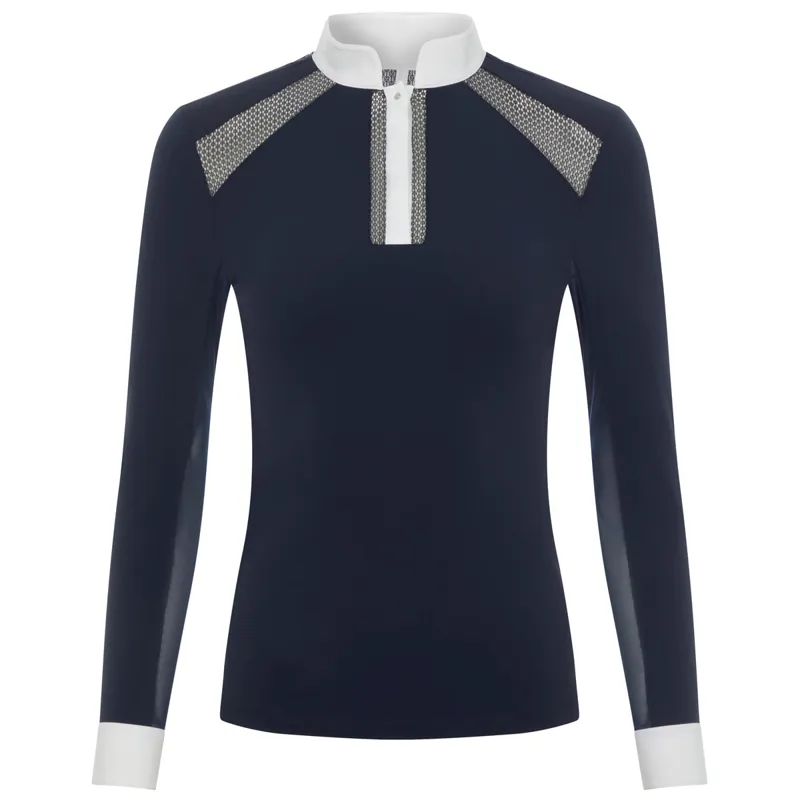 LeMieux Camille Long Sleeve Ladies Competition Shirt - Navy -1