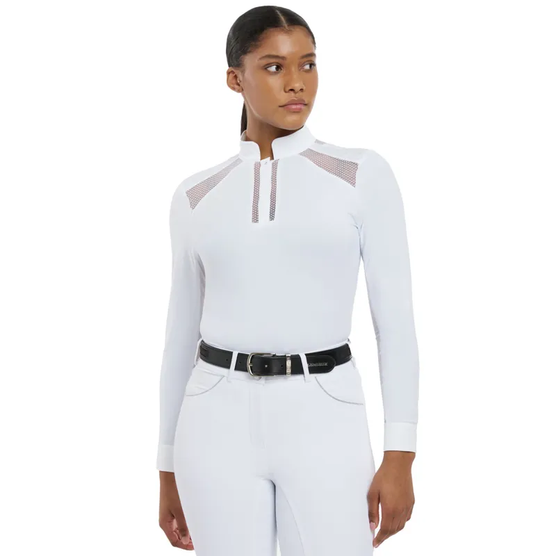 LeMieux Camille Long Sleeve Ladies Competition Shirt - White-9
