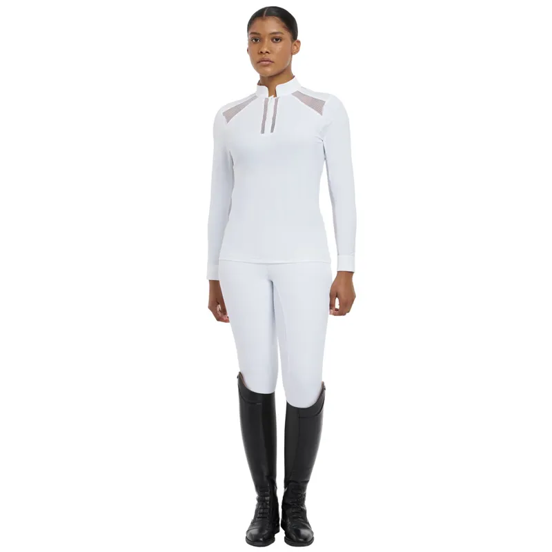 LeMieux Camille Long Sleeve Ladies Competition Shirt - White-6