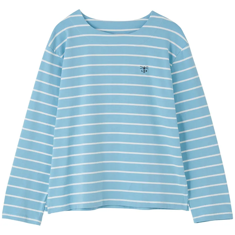 Lighthouse Causeway Long Sleeve Ladies Top - Marine Stipe-3