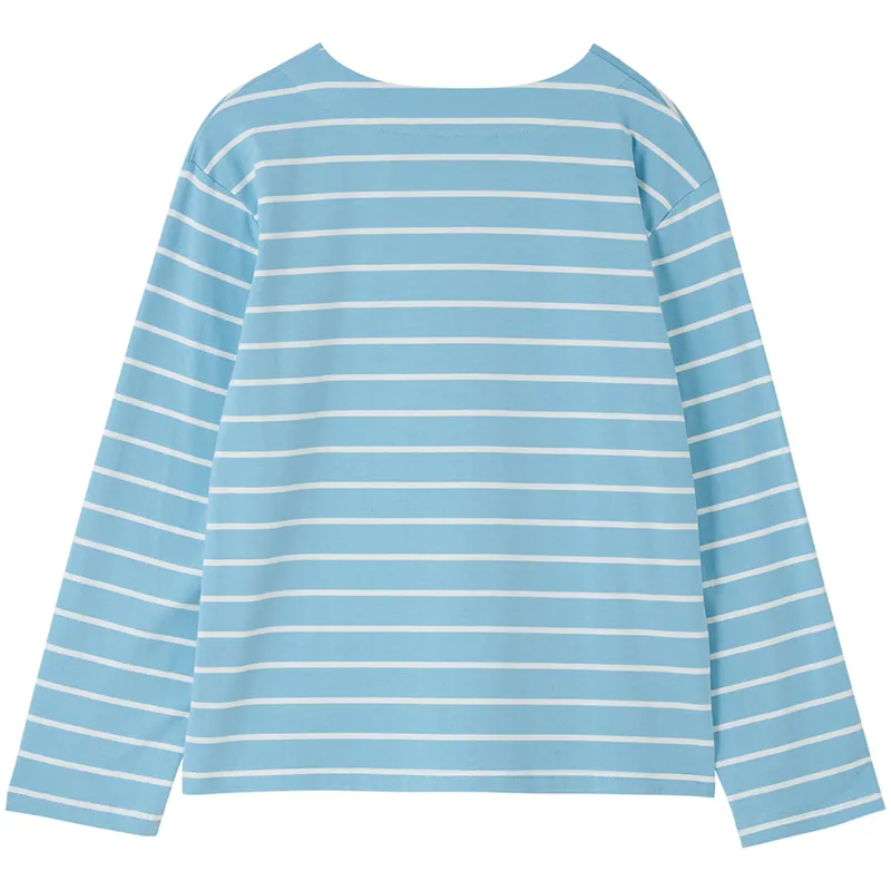 Lighthouse Causeway Long Sleeve Ladies Top - Marine Stipe-4