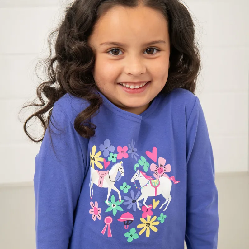Lighthouse Causeway Junior Long Sleeve Tee - Horse Print-3