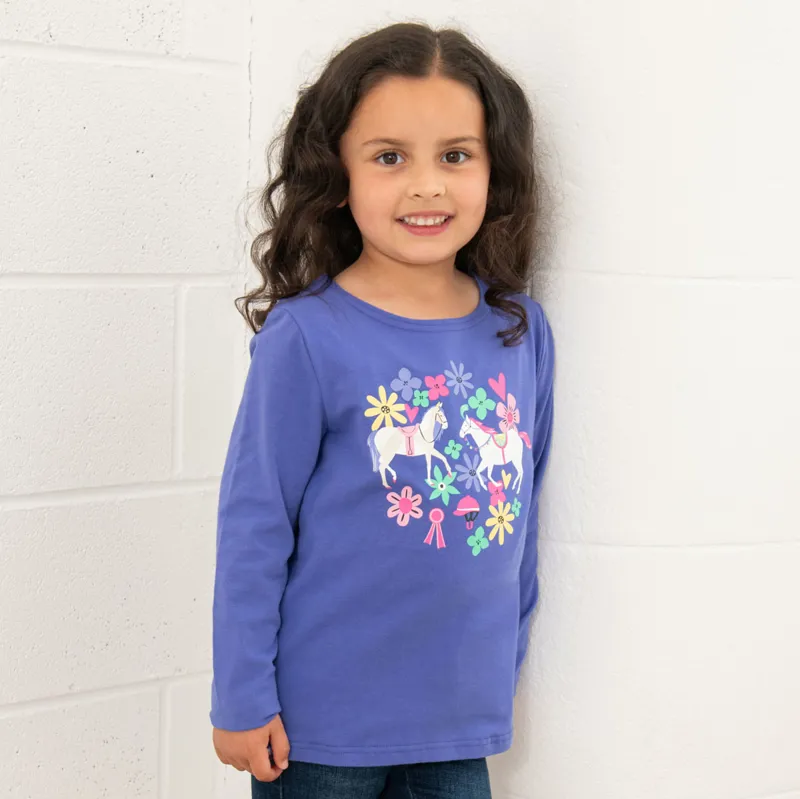 Lighthouse Causeway Junior Long Sleeve Tee - Horse Print-5