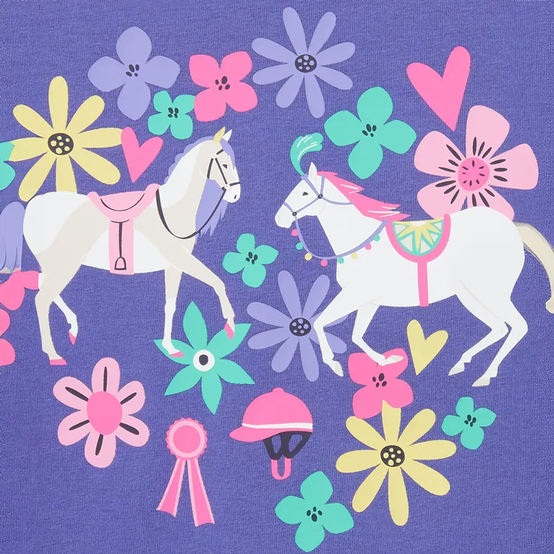 Lighthouse Causeway Junior Long Sleeve Tee - Horse Print-7