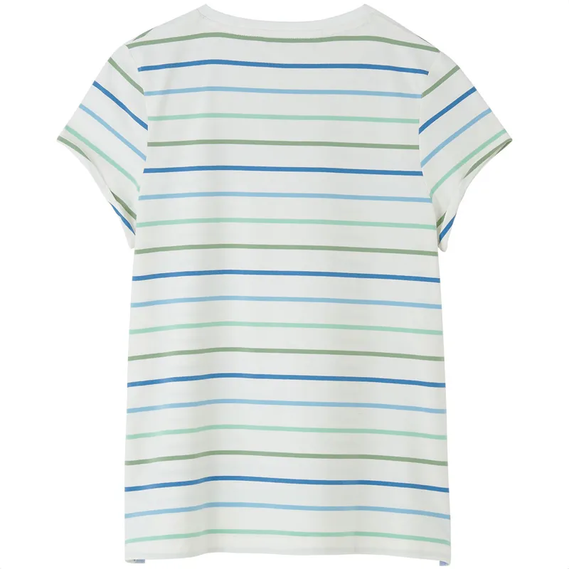Lighthouse Causeway Short Sleeve Ladies Top - Blue Stripe-1