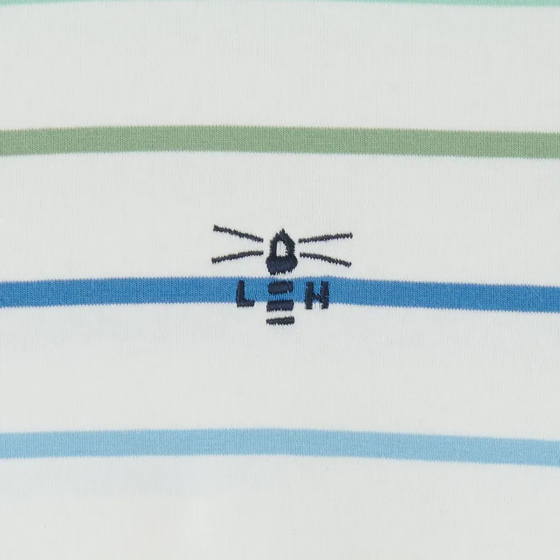 Lighthouse Causeway Short Sleeve Ladies Top - Blue Stripe-2