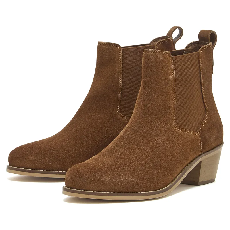 Chatham Barbury Ladies Mid Heel Premium Suede Chelsea Boot - Tan Suede