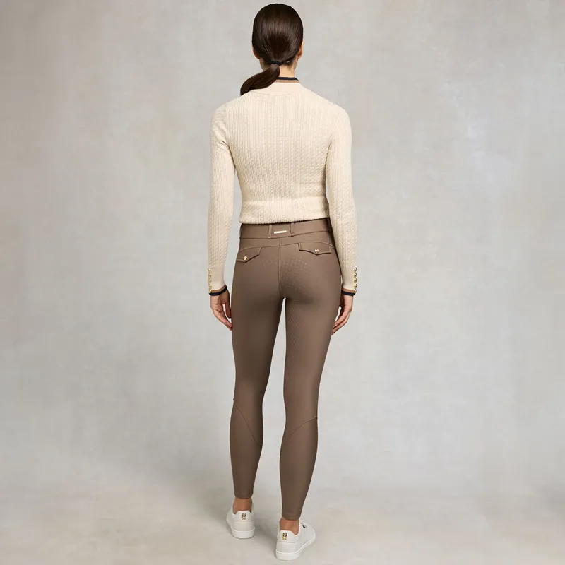 Holland Cooper Chatsworth Pull On Womens Riding Tights - Mocha-3