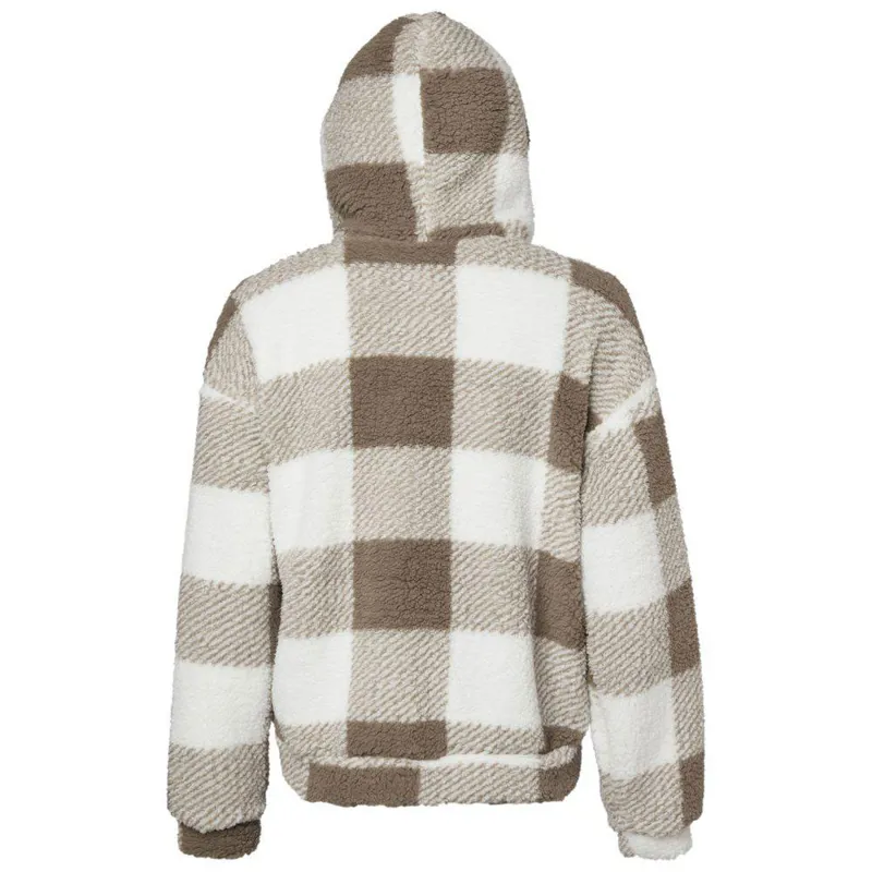 Mountain Horse Chess Fuzzy Fleece Ladies Jumper - White/Beige-2